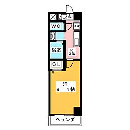 CO-LION.03 1Kの間取図画像