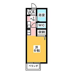 セピアコート 1Kの間取図画像