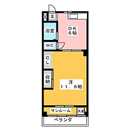成和ハイツ 1DKの間取図画像