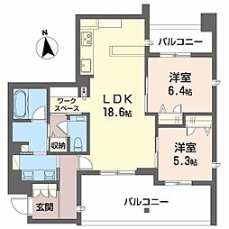 ウノディローロ 2LDKの間取図画像