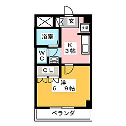 コンフォートハイム 1Kの間取図画像