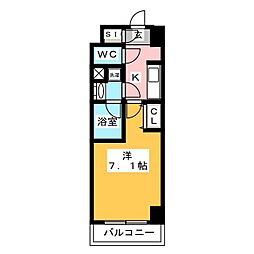 meLiV岐阜駅前 1Kの間取図画像