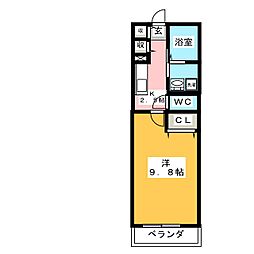 ポラリス 1Kの間取図画像
