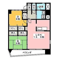 MaisondeMiyabi 2LDKの間取図画像