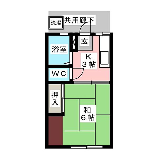 コーポ北島 ｜岐阜県大垣市室本町２丁目(賃貸アパート1K・2階・22.68㎡)の写真 その2