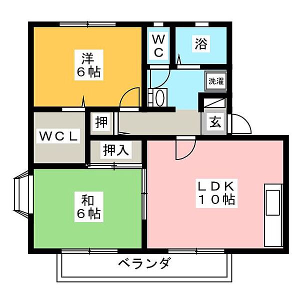 ロイヤルガーデンハイカムール ｜岐阜県大垣市東前３丁目(賃貸アパート2LDK・1階・55.25㎡)の写真 その2