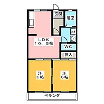 グリーンハイツＡ  ｜ 岐阜県大垣市浅草１丁目（賃貸マンション2LDK・2階・49.50㎡） その2