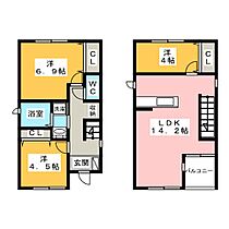 アールリヴェ大垣Ｃ  ｜ 岐阜県大垣市長沢町１丁目（賃貸一戸建3LDK・1階・69.55㎡） その2