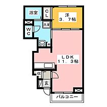 ノイブリーゼ  ｜ 岐阜県大垣市美和町（賃貸アパート1LDK・1階・37.13㎡） その2