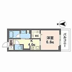 シャーメゾン大垣郭町 3階1Kの間取り