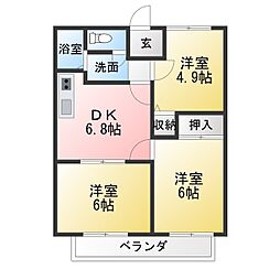 サンライフ・ヴィア 3DKの間取図画像