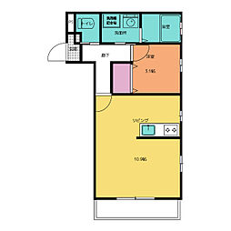 シルバーピーク 1LDKの間取図画像