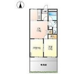 パストラーレ 2LDKの間取図画像