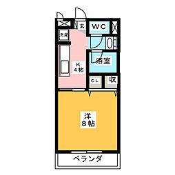 ノーブルFUJIIA 1Kの間取図画像