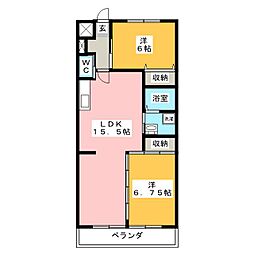 アーバンコア禾森 2LDKの間取図画像