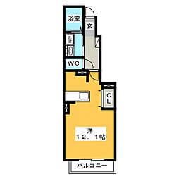 アイリス2 ワンルームの間取図画像