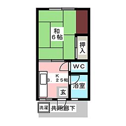 コーポ北島 1Kの間取図画像