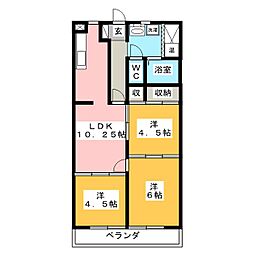 メイゾン新長沢 3LDKの間取図画像