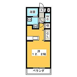 コーポかごめ ワンルームの間取図画像