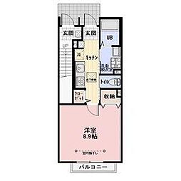 メゾンアクア 1Kの間取図画像