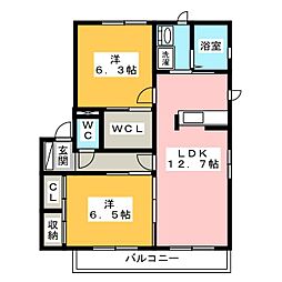 エスペランサ2 2LDKの間取図画像