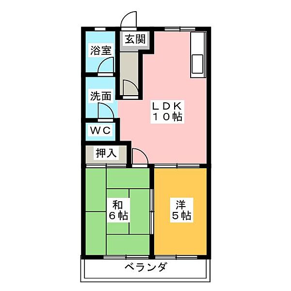 ルミナス中川 ｜岐阜県大垣市中川町４丁目(賃貸マンション2LDK・2階・44.55㎡)の写真 その2