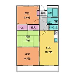 メゾンドピエール 3LDKの間取図画像