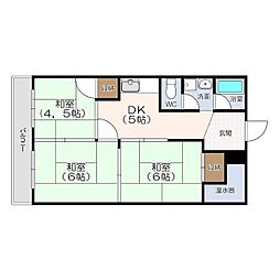 メゾンコーエイ 3DKの間取図画像