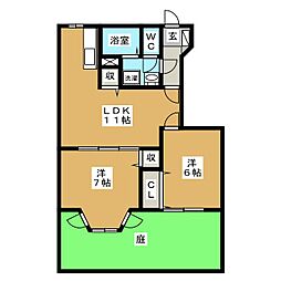 アネックス・アイB 2LDKの間取図画像