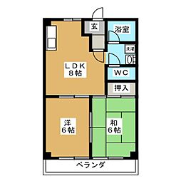 イマージュRYOKE 2LDKの間取図画像