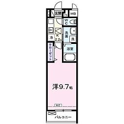 大垣市林町7丁目アパート 1Kの間取図画像