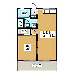コーポゴトウ 1LDKの間取図画像