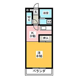 BANKS 1Kの間取図画像