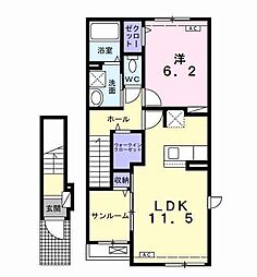 フレイム 1LDKの間取図画像