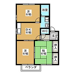 サンハイム東大垣A 3DKの間取図画像