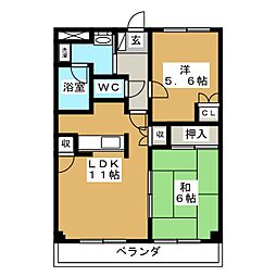 アメニティパークC 2LDKの間取図画像