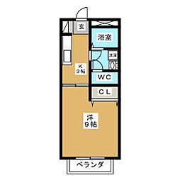 コーポ煌2号館 1Kの間取図画像