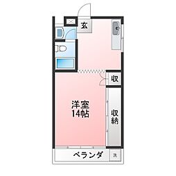 第六清風荘 ワンルームの間取図画像