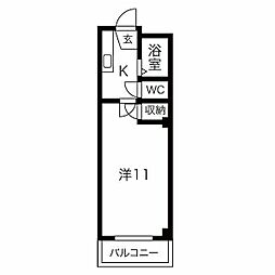 ローズ3 1Kの間取図画像