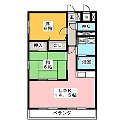 リリカルいびがわ 2LDKの間取図画像