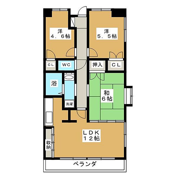 サンシャインビル ｜岐阜県各務原市那加前洞新町１丁目(賃貸マンション3LDK・4階・64.02㎡)の写真 その2