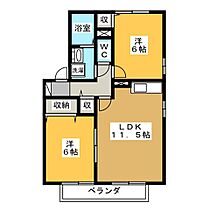 Ｃｈｒｙｓａｎｔｈｅｍｕｍ　Ａ  ｜ 岐阜県各務原市蘇原早苗町（賃貸アパート2LDK・1階・53.72㎡） その2