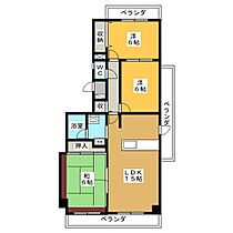 プリンセス三ツ池  ｜ 岐阜県各務原市鵜沼三ツ池町２丁目（賃貸マンション3LDK・3階・69.50㎡） その2