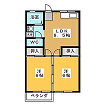 ハイツ桜ヶ丘  ｜ 岐阜県各務原市那加不動丘２丁目（賃貸マンション2LDK・2階・43.70㎡） その2