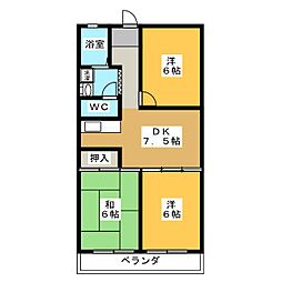 パークサイドヒバリ 3LDKの間取図画像