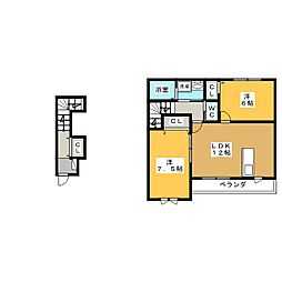 フィオーレ 2LDKの間取図画像