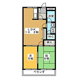 リバーサイドエムズ 2DKの間取図画像
