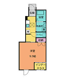 Abelia（アベリア） 1階1Kの間取り
