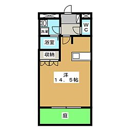 トレゾア ワンルームの間取図画像