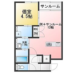 ル・メゾン川崎 1LDKの間取図画像